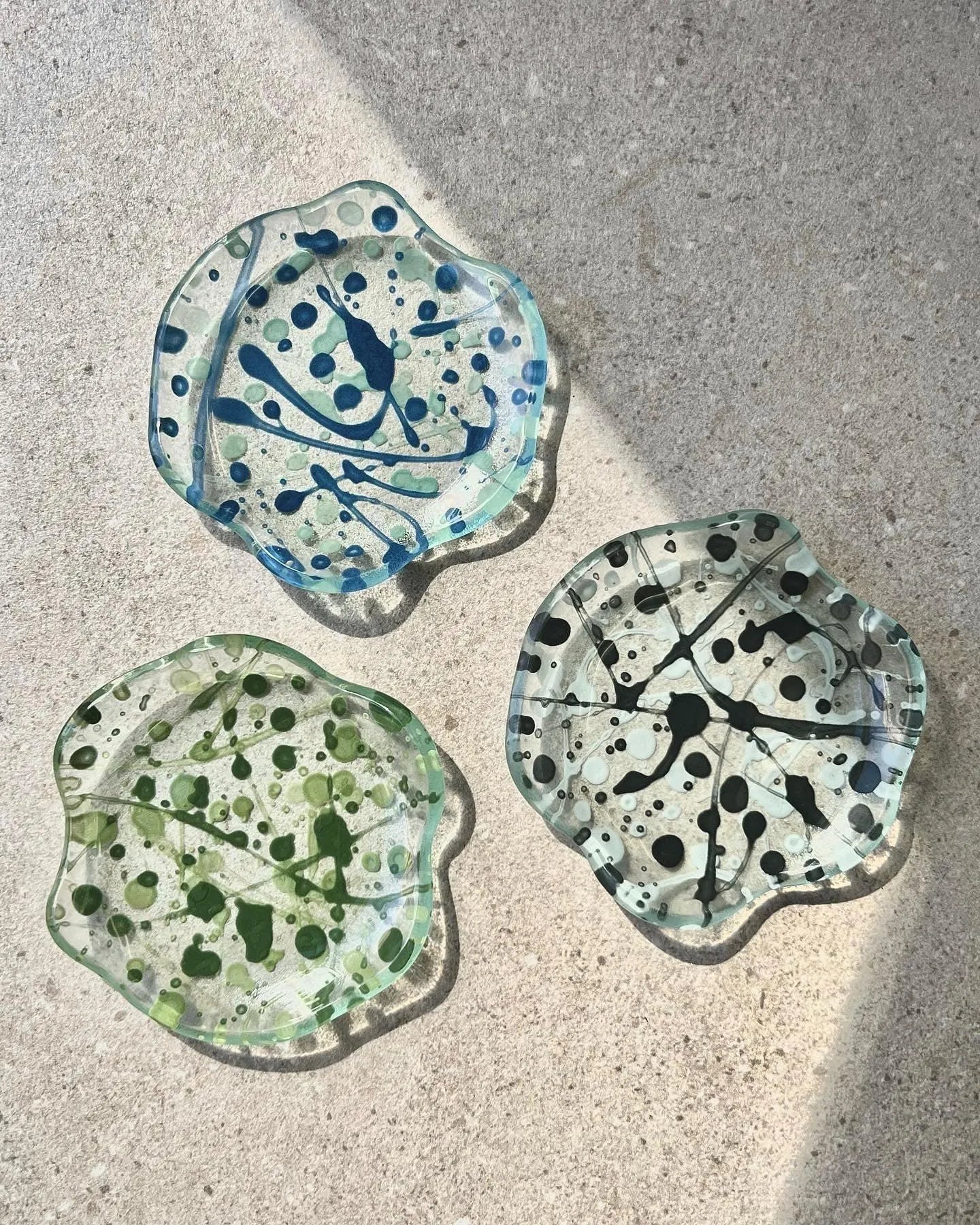 Splatter Glass Tray, Forest Green by CLED - At Present Jewelry