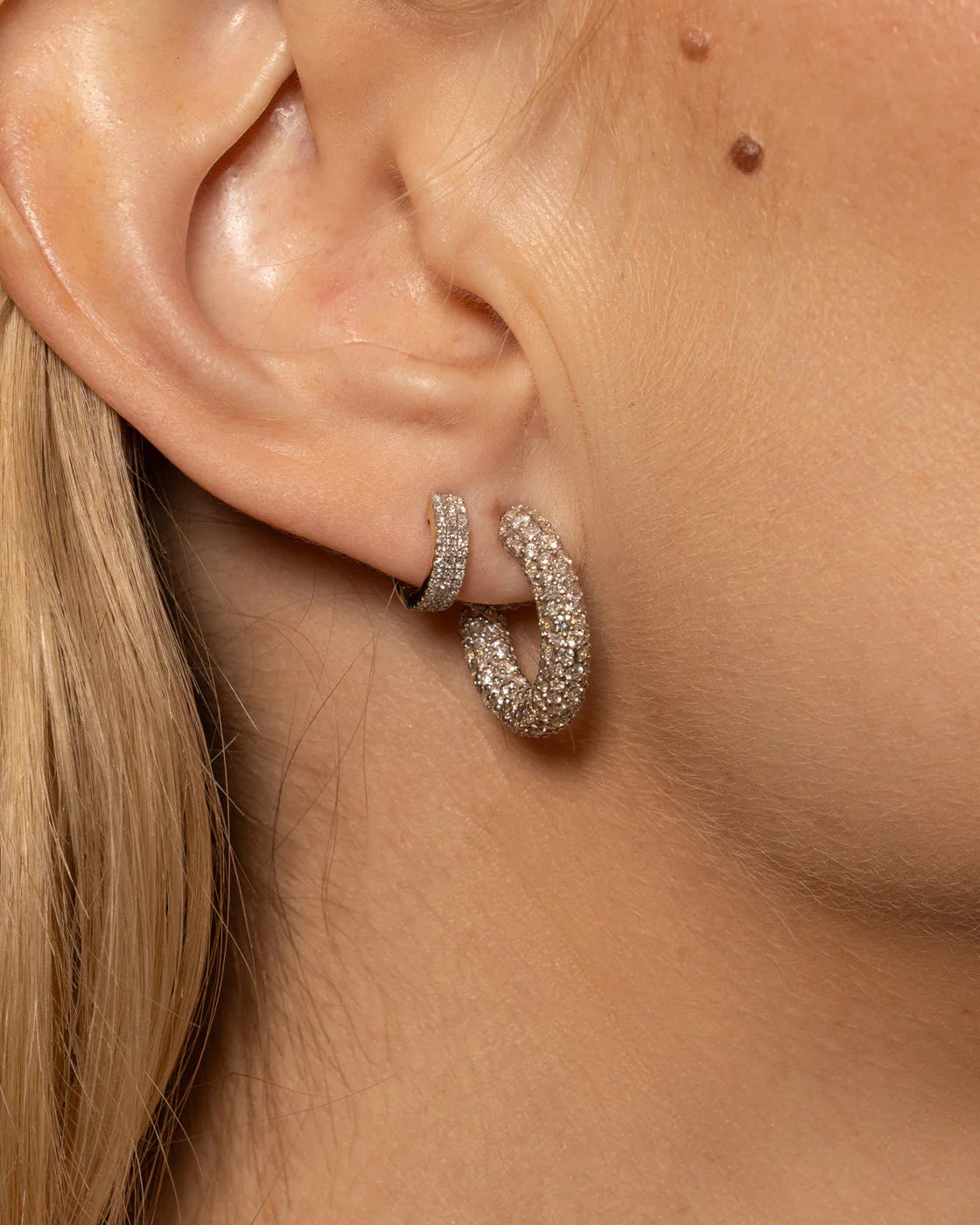 Mini Diamond Party Hoops by Eriness - At Present Jewelry