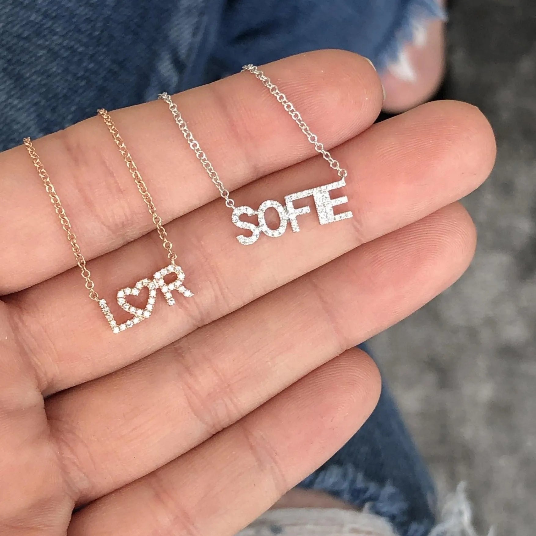 Diamond Custom Name Necklace by EF Collection - At Present Jewelry