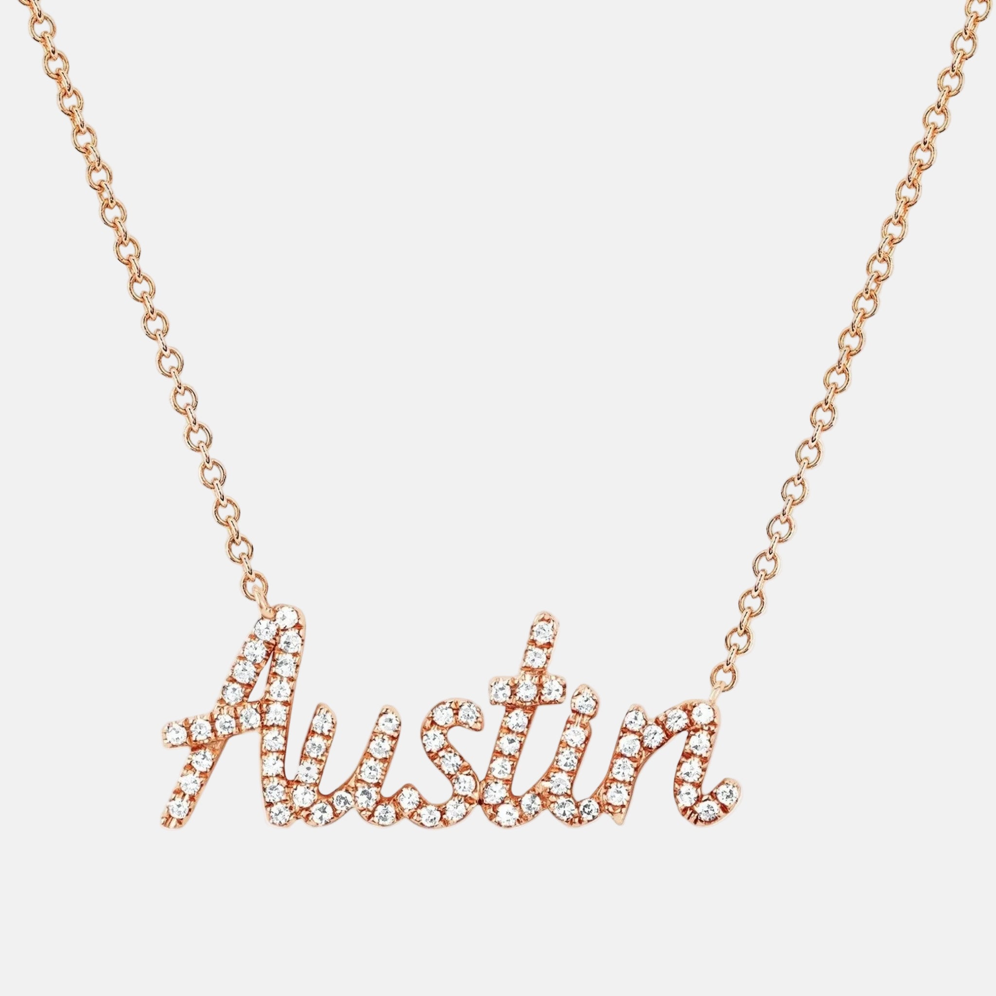 Script Diamond Custom Initial Necklace by EF Collection - At Present Jewelry