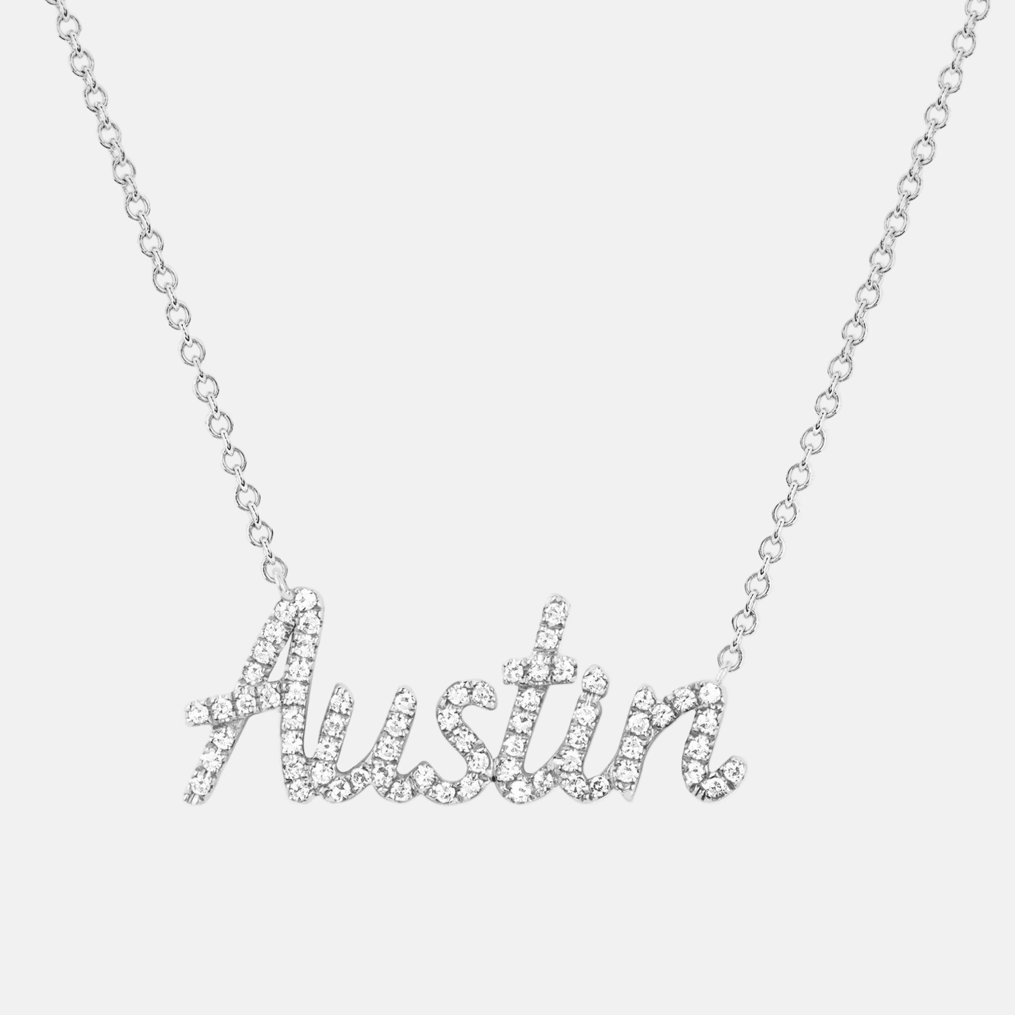 Script Diamond Custom Initial Necklace by EF Collection - At Present Jewelry