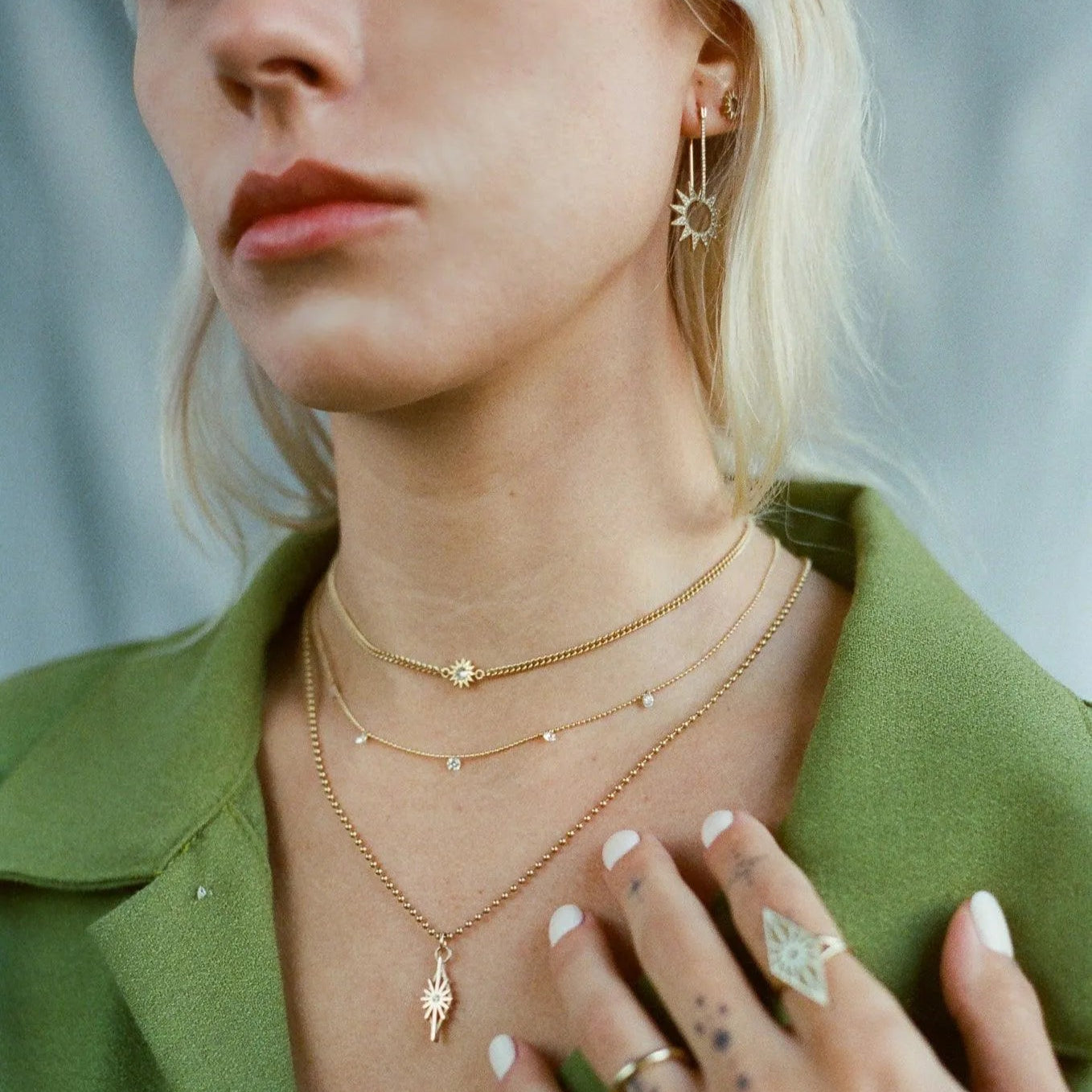 Baby Spur Chain Necklace, Gold by EMBLM Fine Jewelry - At Present Jewelry