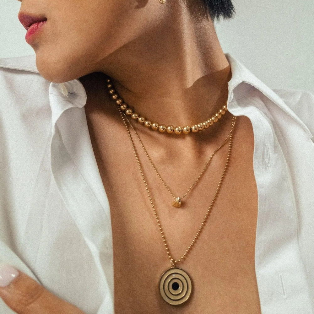 Jumbo Ball Necklace, Gold by EMBLM Fine Jewelry - At Present Jewelry