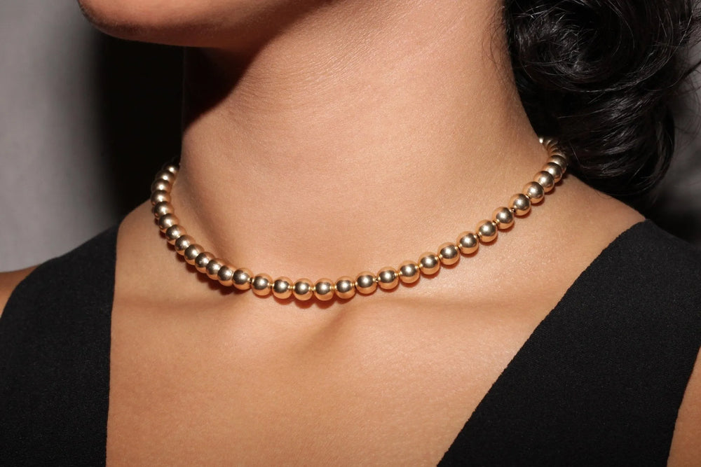Jumbo Ball Necklace, Gold by EMBLM Fine Jewelry - At Present Jewelry
