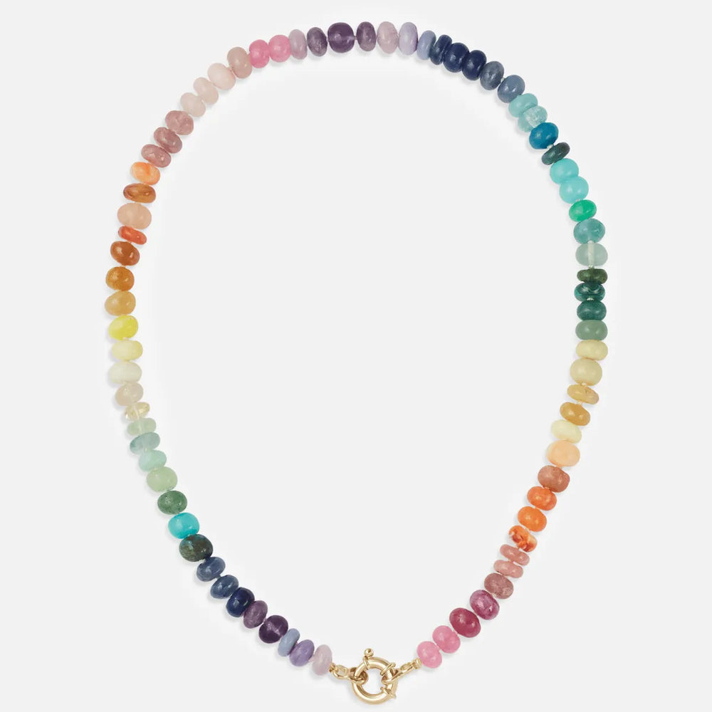 Classic Rainbow Gemstone Necklace by Encirkled Jewelry - At Present Jewelry