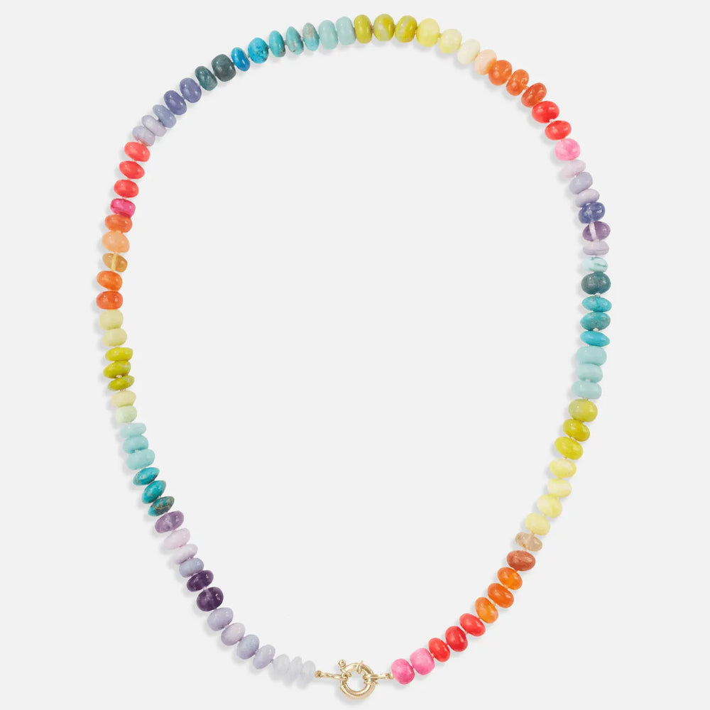 Neon Rainbow Gemstone Necklace by Encirkled Jewelry - At Present Jewelry
