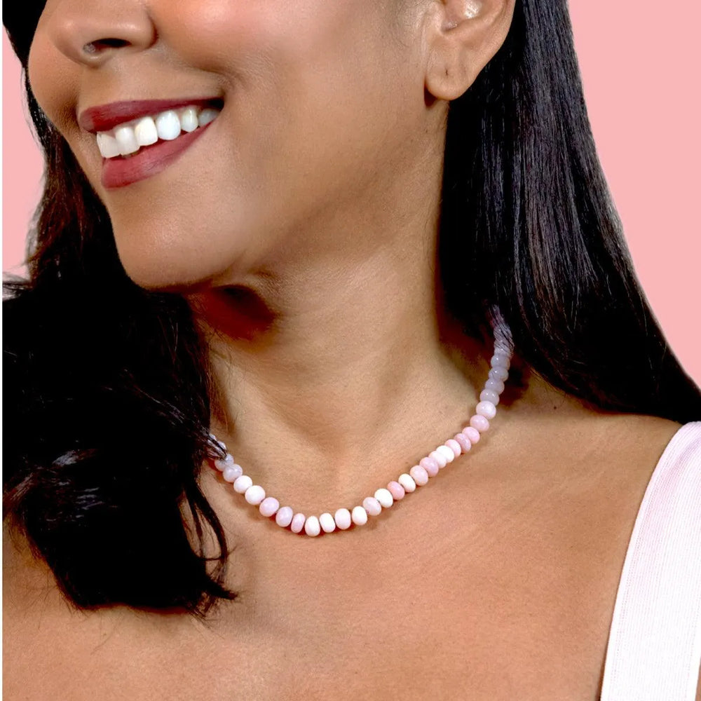 Rosewater Pink Opal Necklace by Encirkled Jewelry - At Present Jewelry