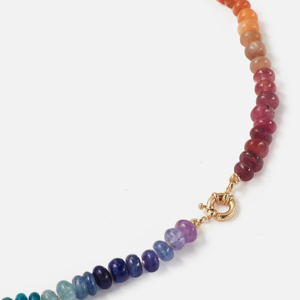 Small Classic Rainbow Gemstone Necklace by Encirkled Jewelry - At Present Jewelry