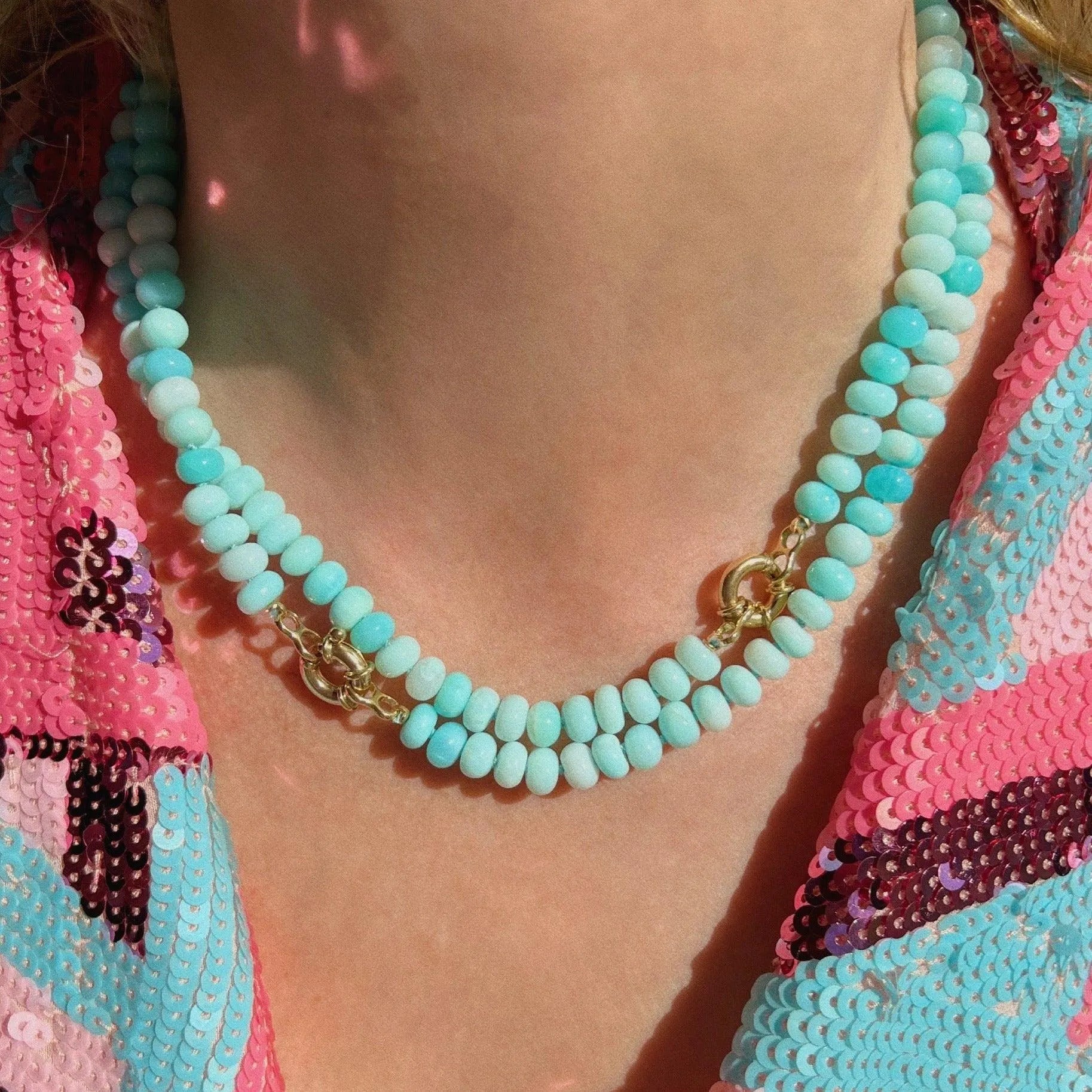 Stardust Peruvian Opal Necklace by Encirkled Jewelry - At Present Jewelry