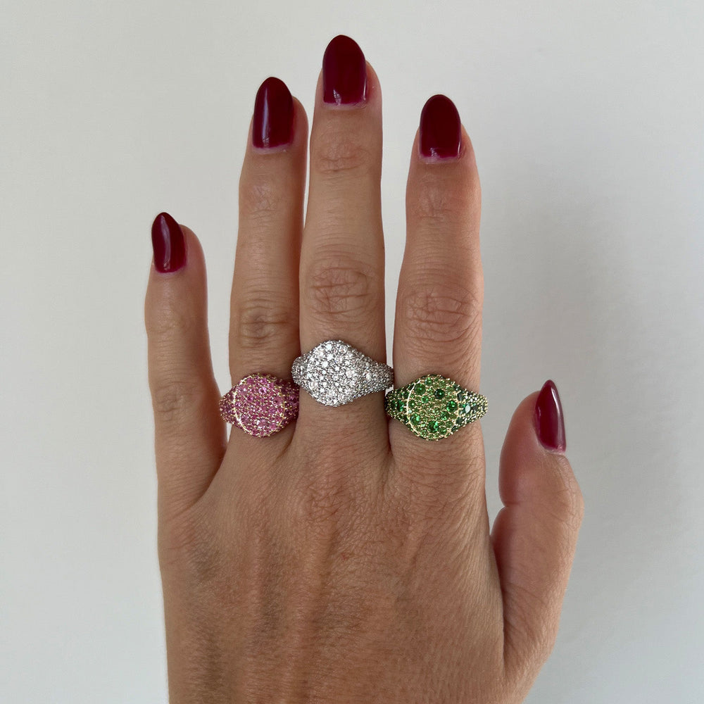 Encrusted Signet Ring by Eriness - At Present Jewelry