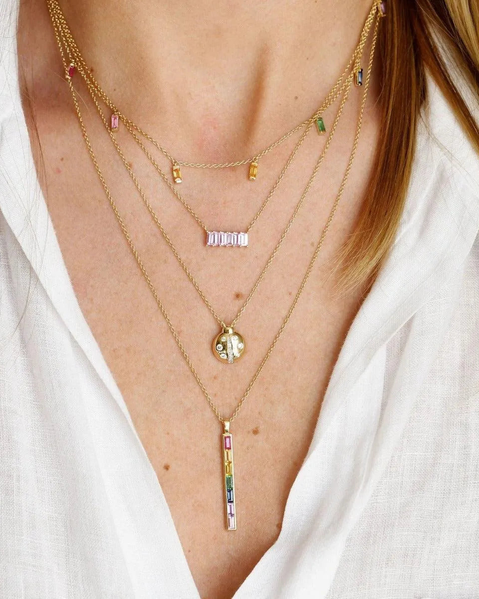 Diamond Baby Ladybug Necklace by Eriness - At Present Jewelry