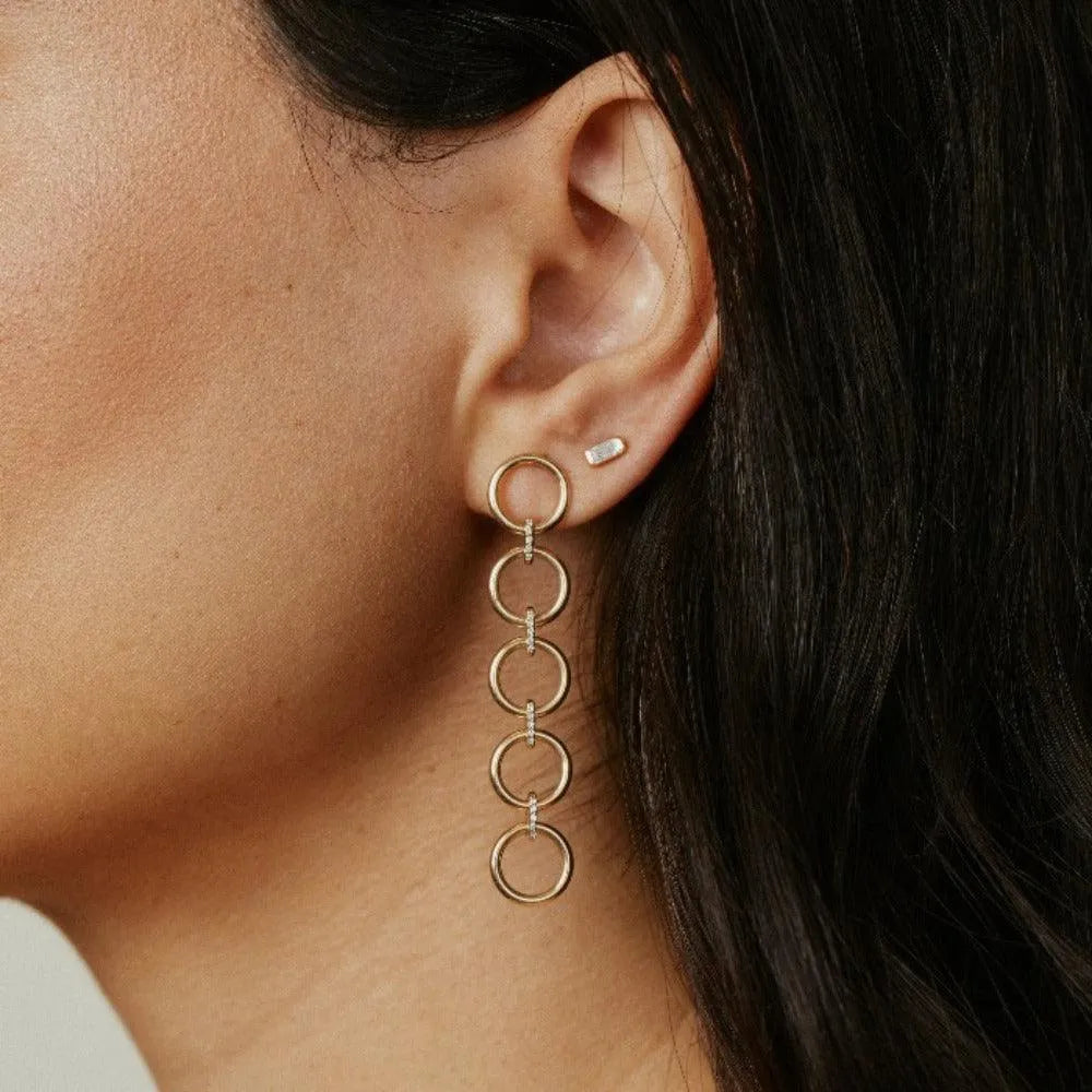 Diamond Baguette Studs by Eriness - At Present Jewelry