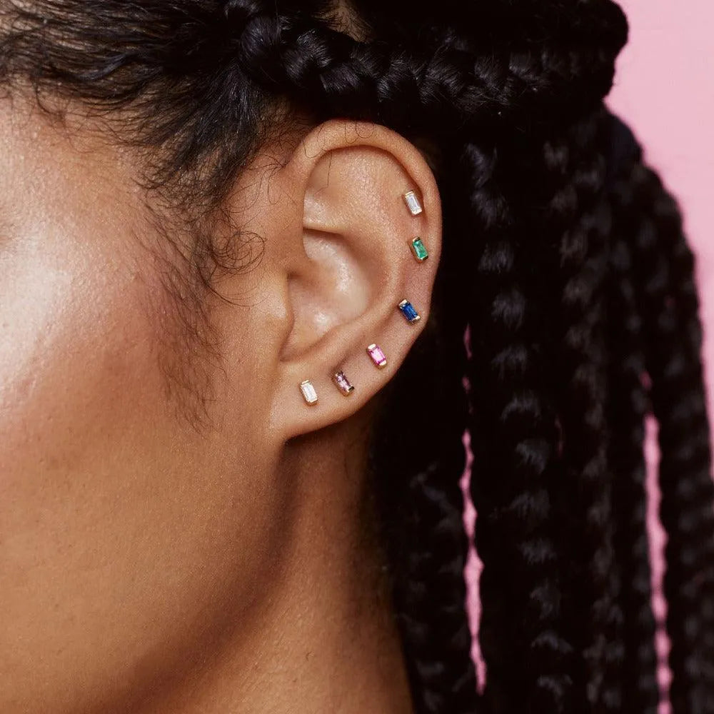 Diamond Baguette Studs by Eriness - At Present Jewelry