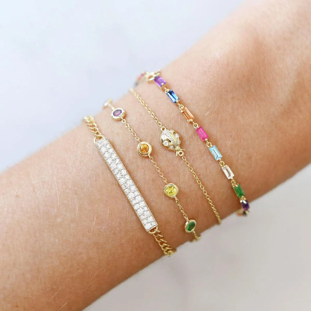 Diamond Crawling Ladybug Bracelet by Eriness - At Present Jewelry