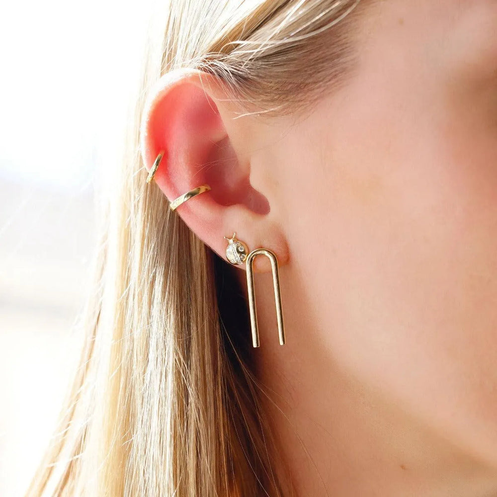 Diamond Ladybug Studs by Eriness - At Present Jewelry