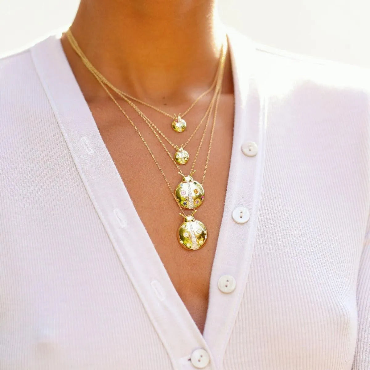 Diamond Mama Ladybug Necklace by Eriness - At Present Jewelry