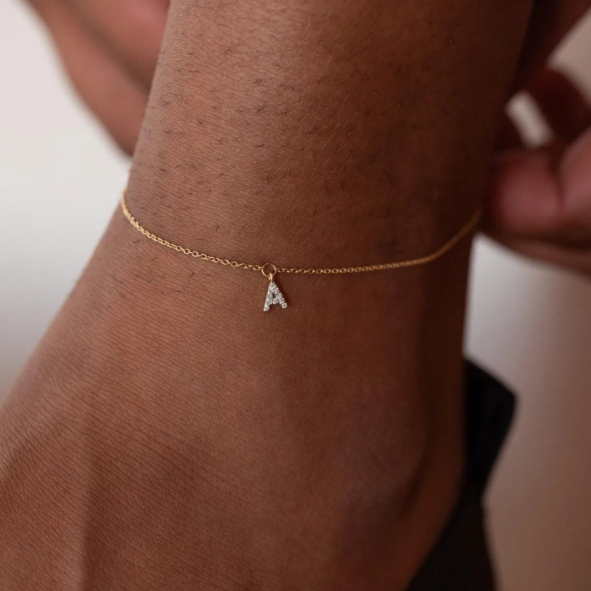 Diamond Mini Initial Anklet by Eriness - At Present Jewelry
