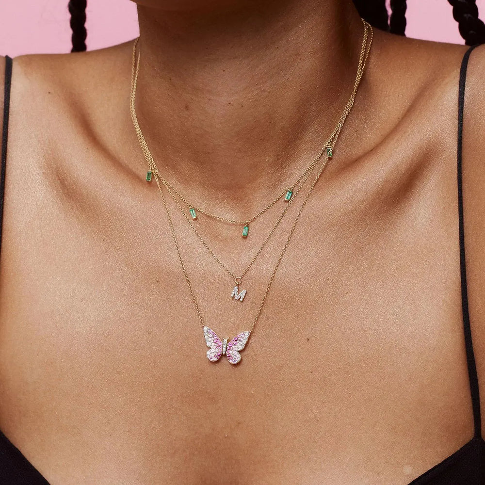 Diamond Mini Initial Necklace by Eriness - At Present Jewelry