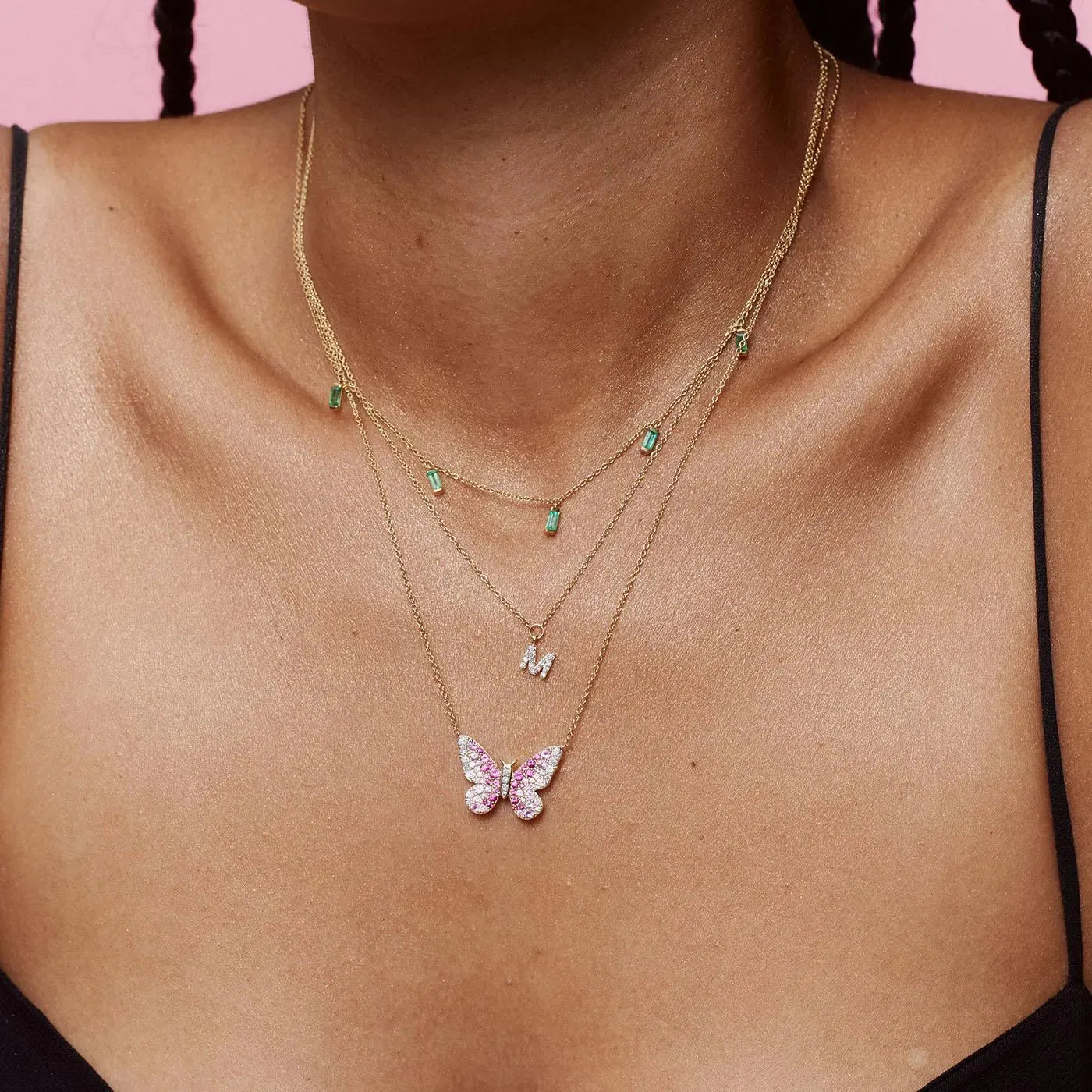 Diamond Mini Initial Necklace by Eriness - At Present Jewelry