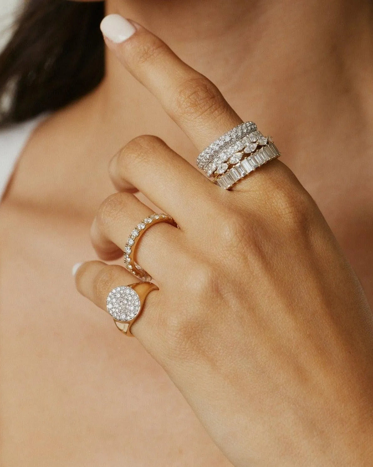 Diamond Signet Pinky Ring by Eriness - At Present Jewelry