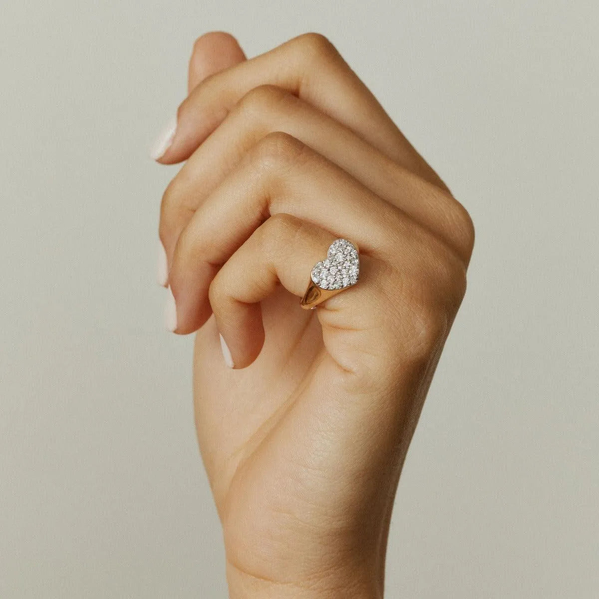 Diamond Smushed Heart Pinky Ring by Eriness - At Present Jewelry