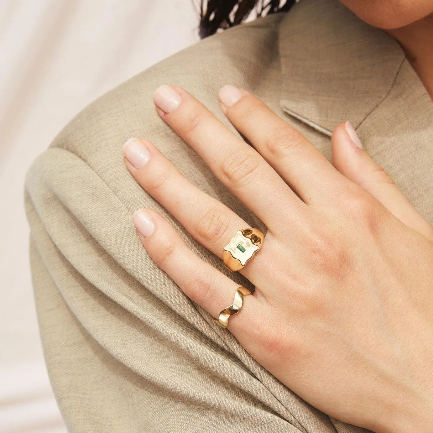 Baguette Form Signet Ring by Eriness - At Present Jewelry