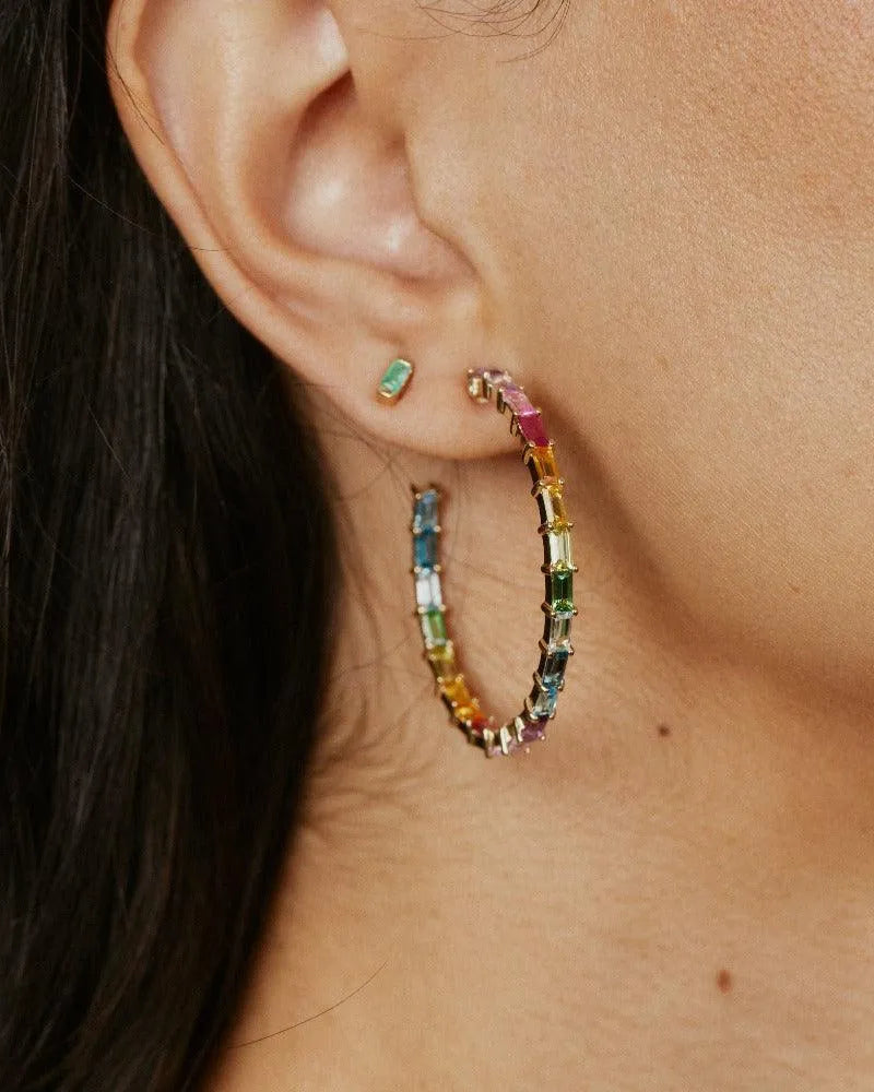 Gemstone Baguette Studs by Eriness - At Present Jewelry