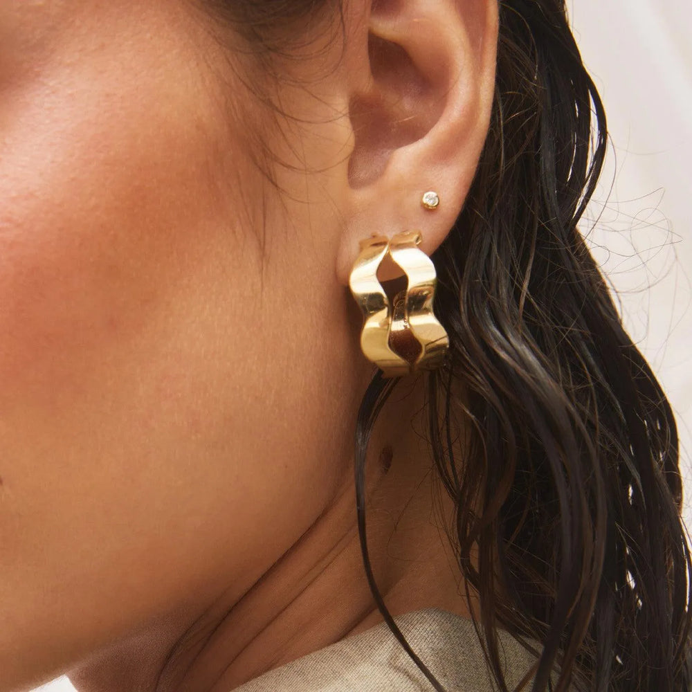 Gold Form Hoops by Eriness - At Present Jewelry