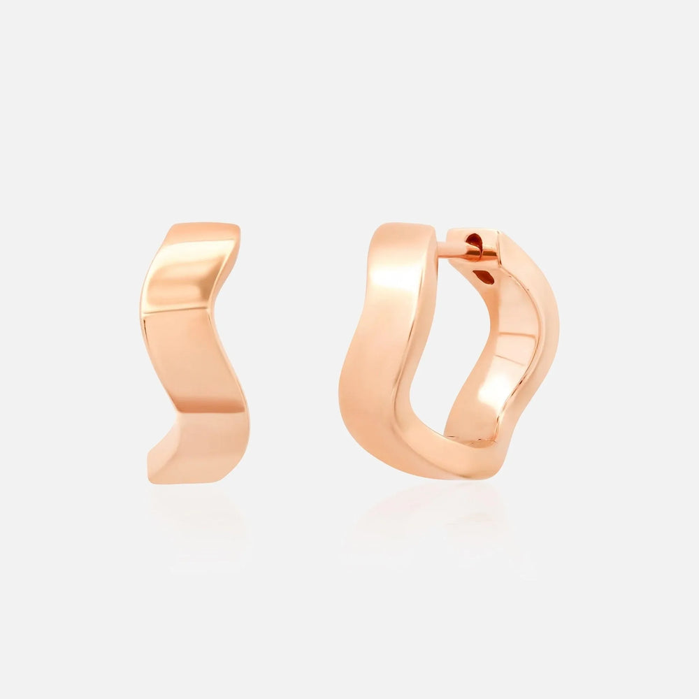Gold Form Huggies by Eriness - At Present Jewelry