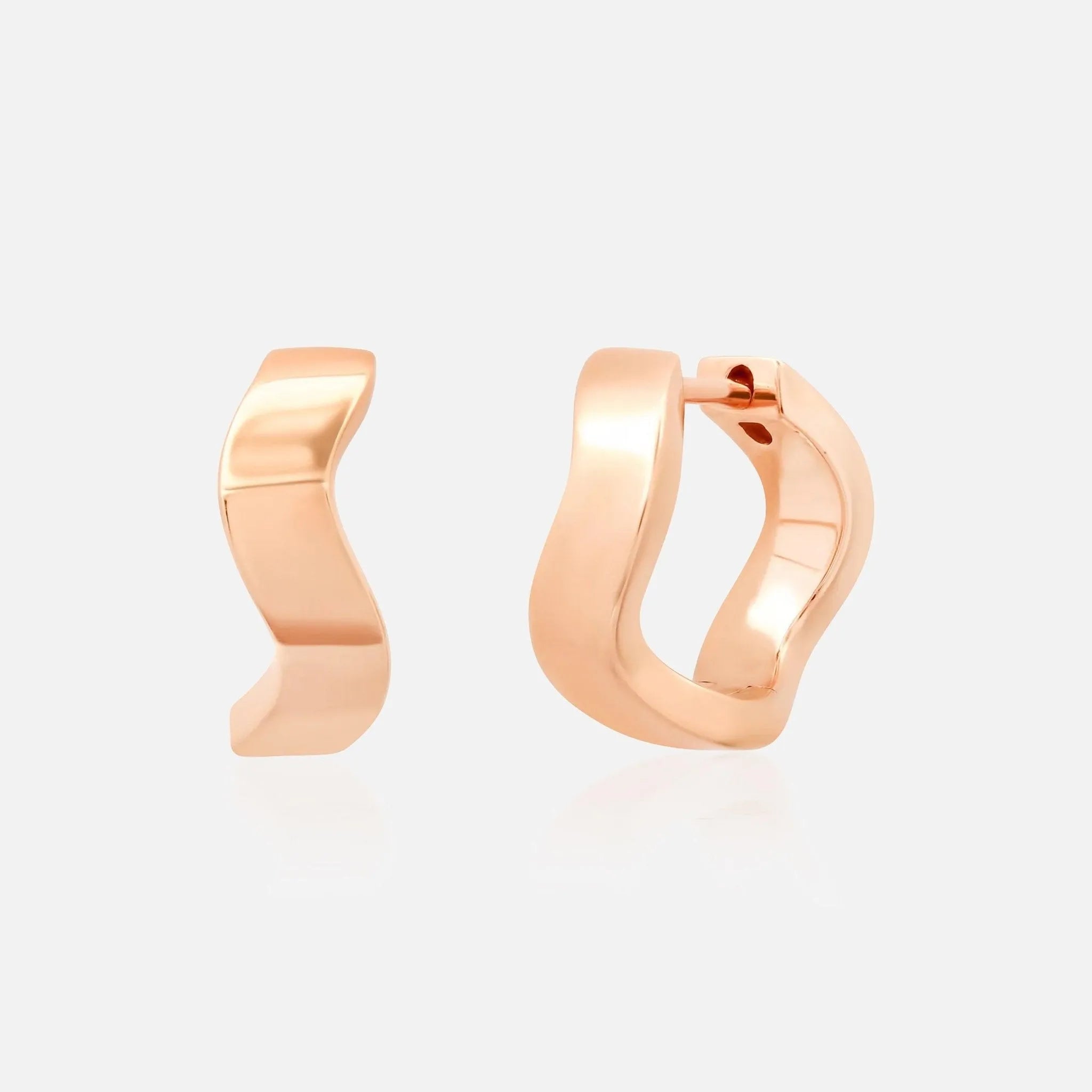Gold Form Huggies by Eriness - At Present Jewelry