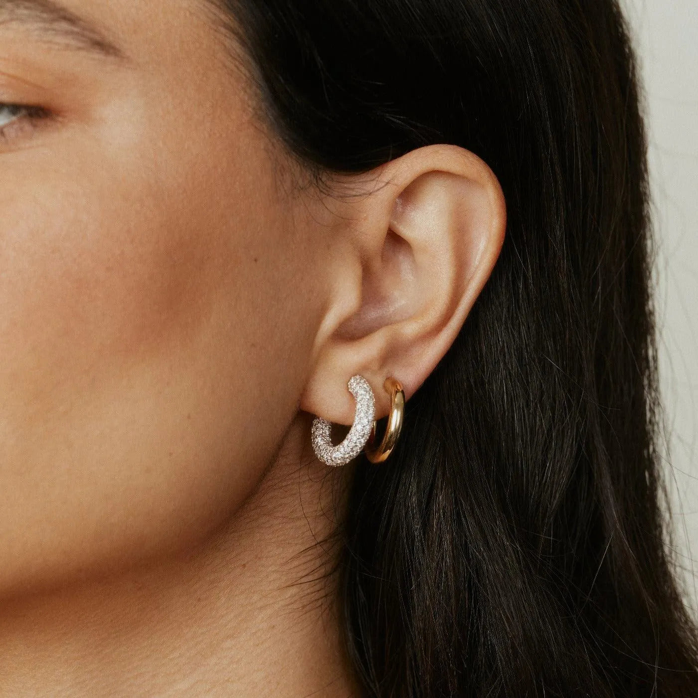 Mini Diamond Party Hoops by Eriness - At Present Jewelry