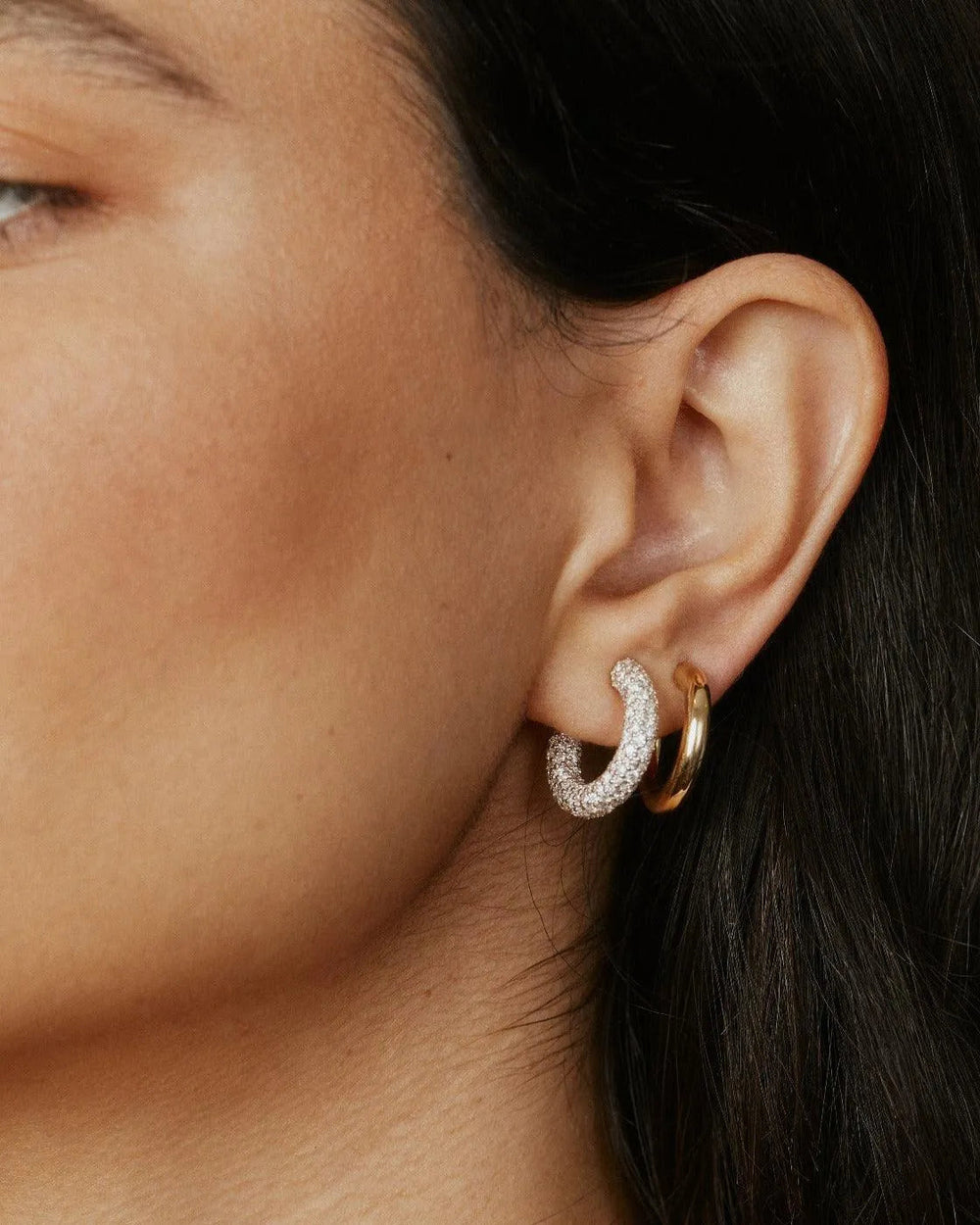 Mini Diamond Party Hoops by Eriness - At Present Jewelry