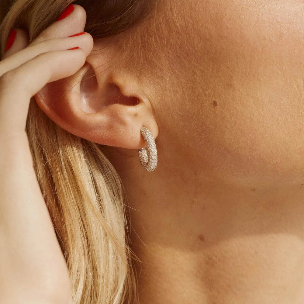 Mini Diamond Party Hoops by Eriness - At Present Jewelry