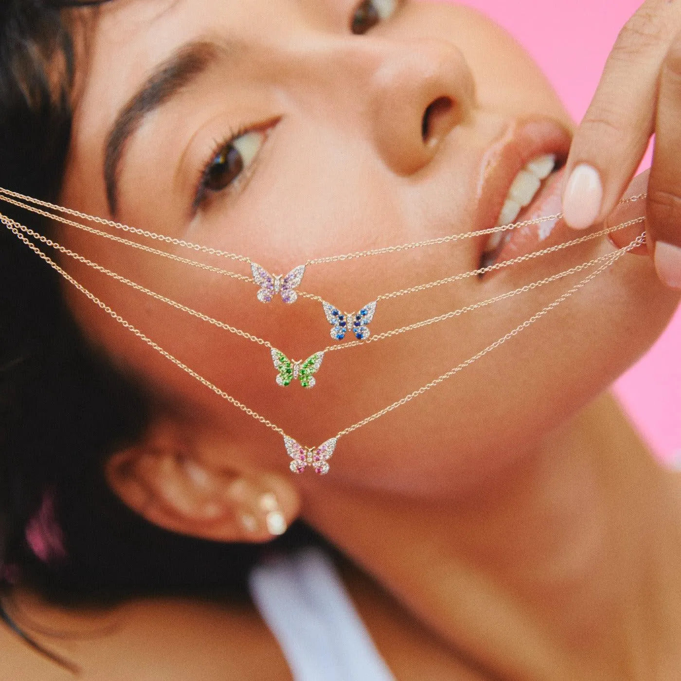 Mini Ombré Butterfly Necklace by Eriness - At Present Jewelry