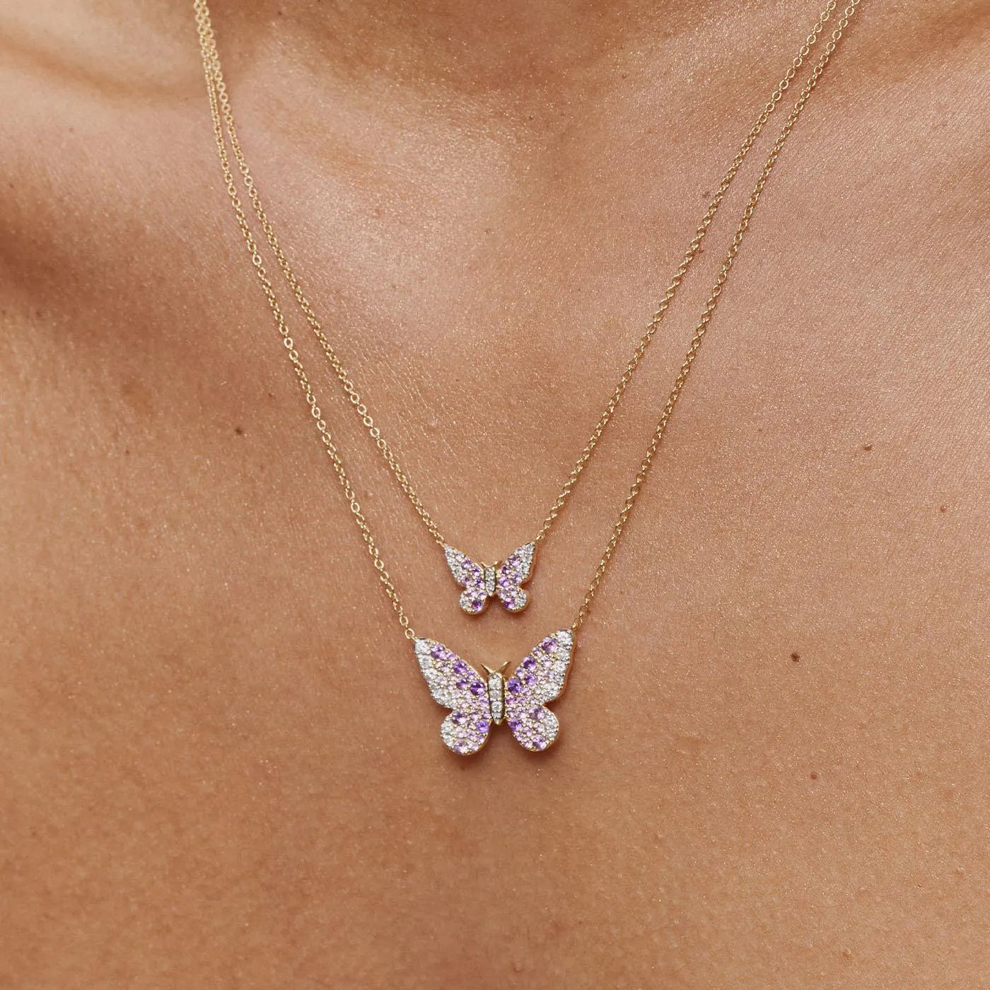 Mini Ombré Butterfly Necklace by Eriness - At Present Jewelry