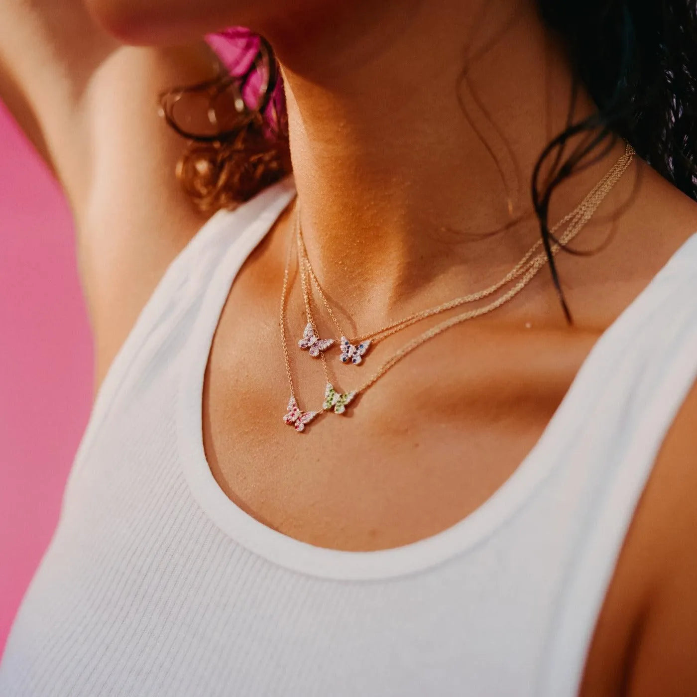 Mini Ombré Butterfly Necklace by Eriness - At Present Jewelry