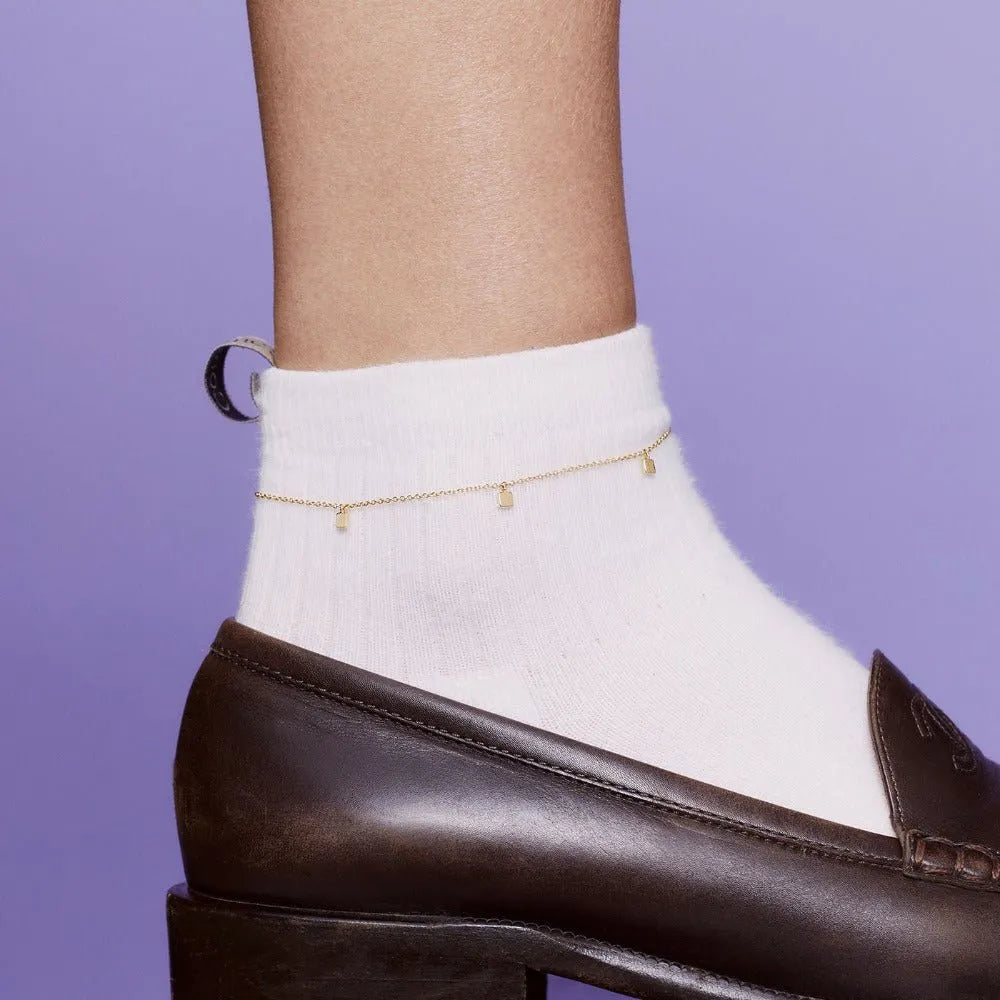 Mini Square Anklet by Eriness - At Present Jewelry