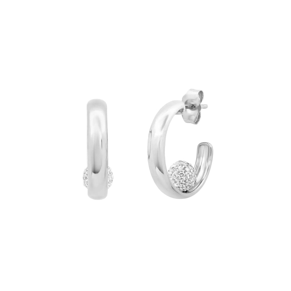 Sitting Diamond Orb Hoops by Eriness - At Present Jewelry