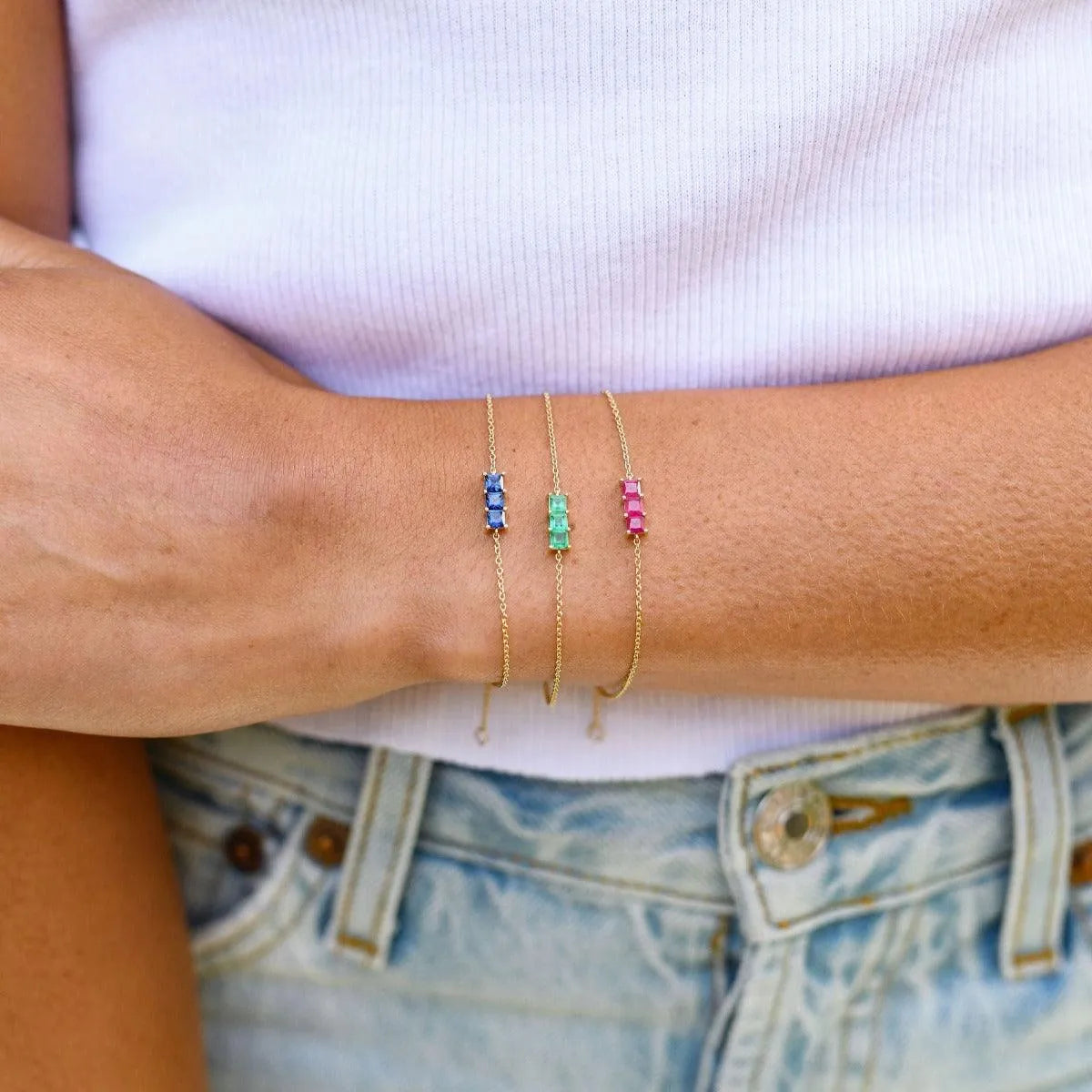 Triple Princess Cut Bracelet - At Present