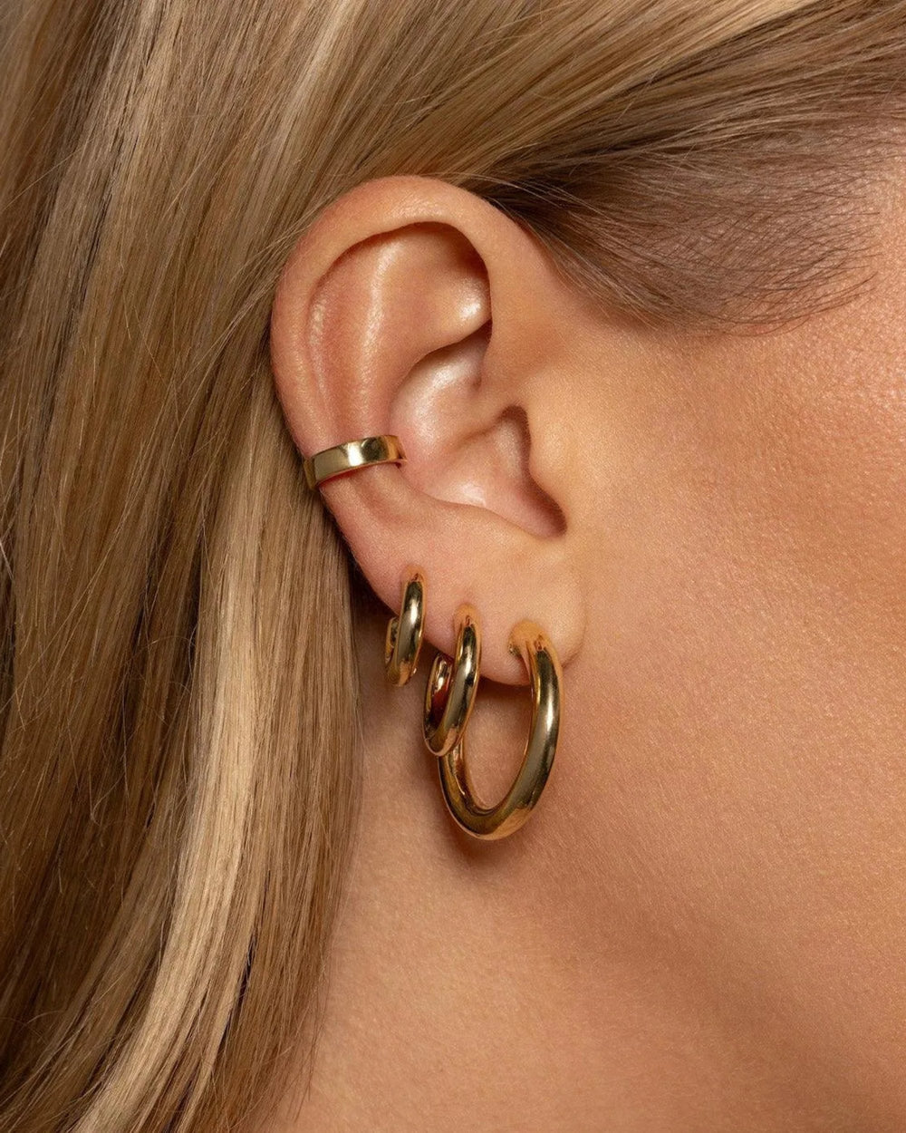 Wide Gold Ear Cuff by Eriness - At Present Jewelry