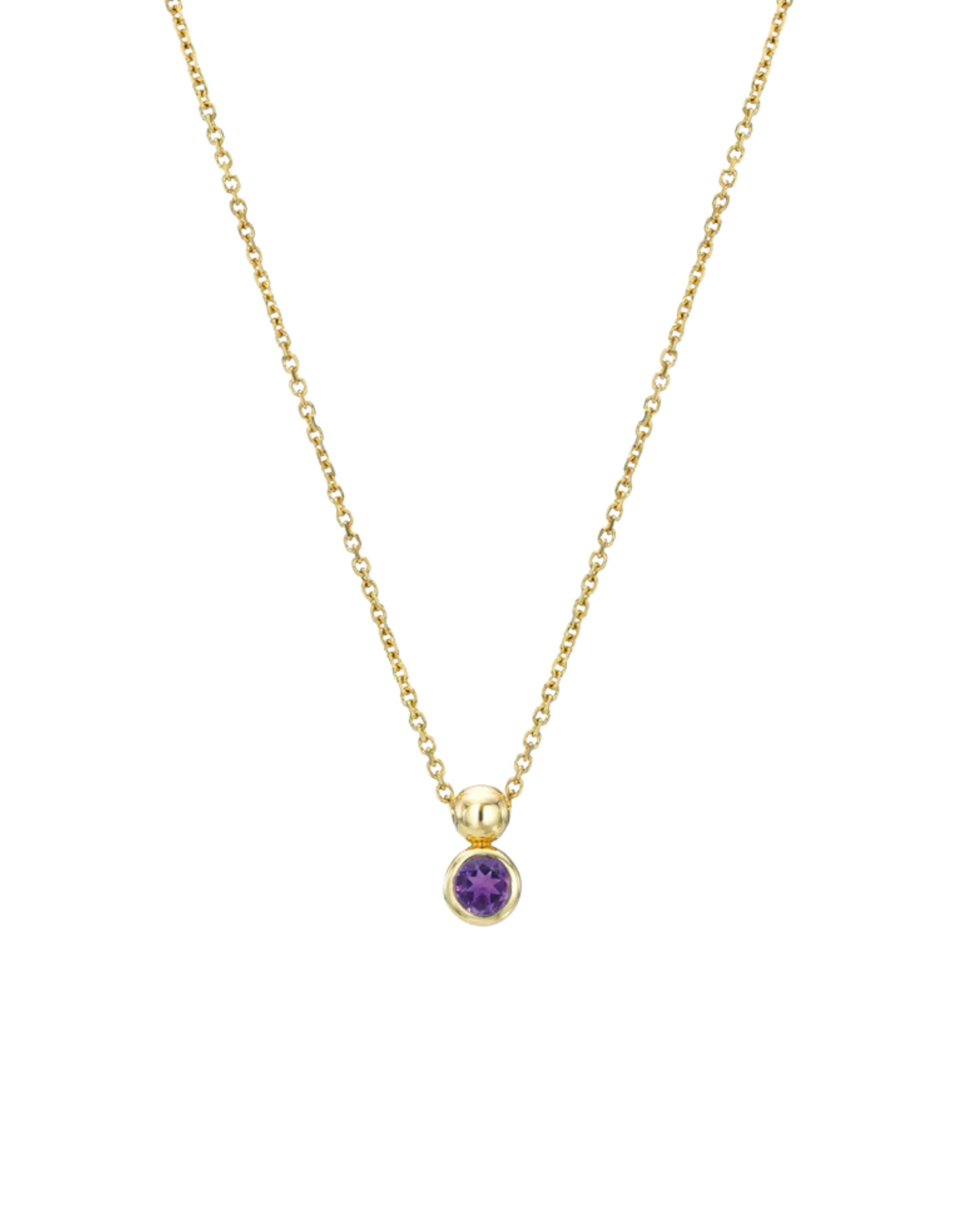 Solo Necklace, Birthstone by White/Space - At Present Jewelry