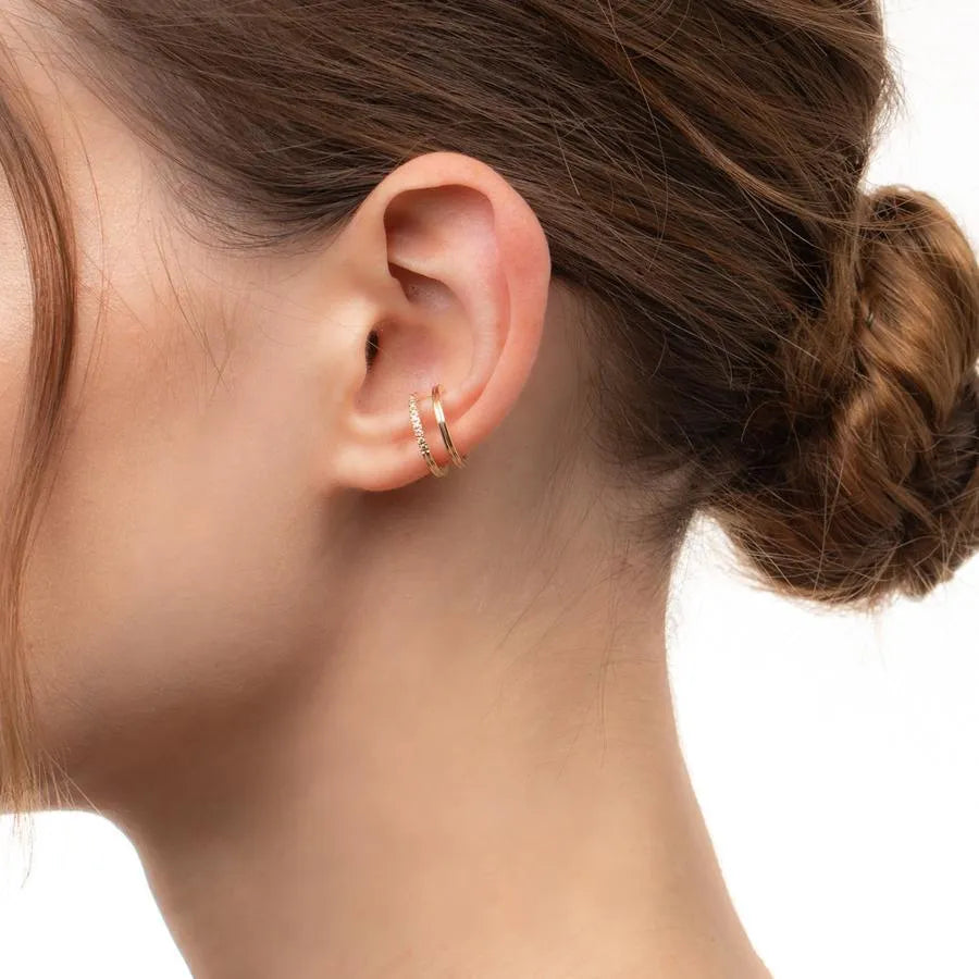 Gossamer Double Line Diamond Ear Cuff by Hirotaka - At Present Jewelry