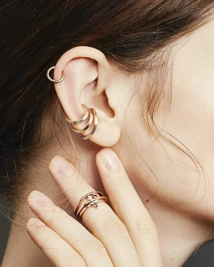 Large Dune Round Ear Cuff by Hirotaka - At Present Jewelry