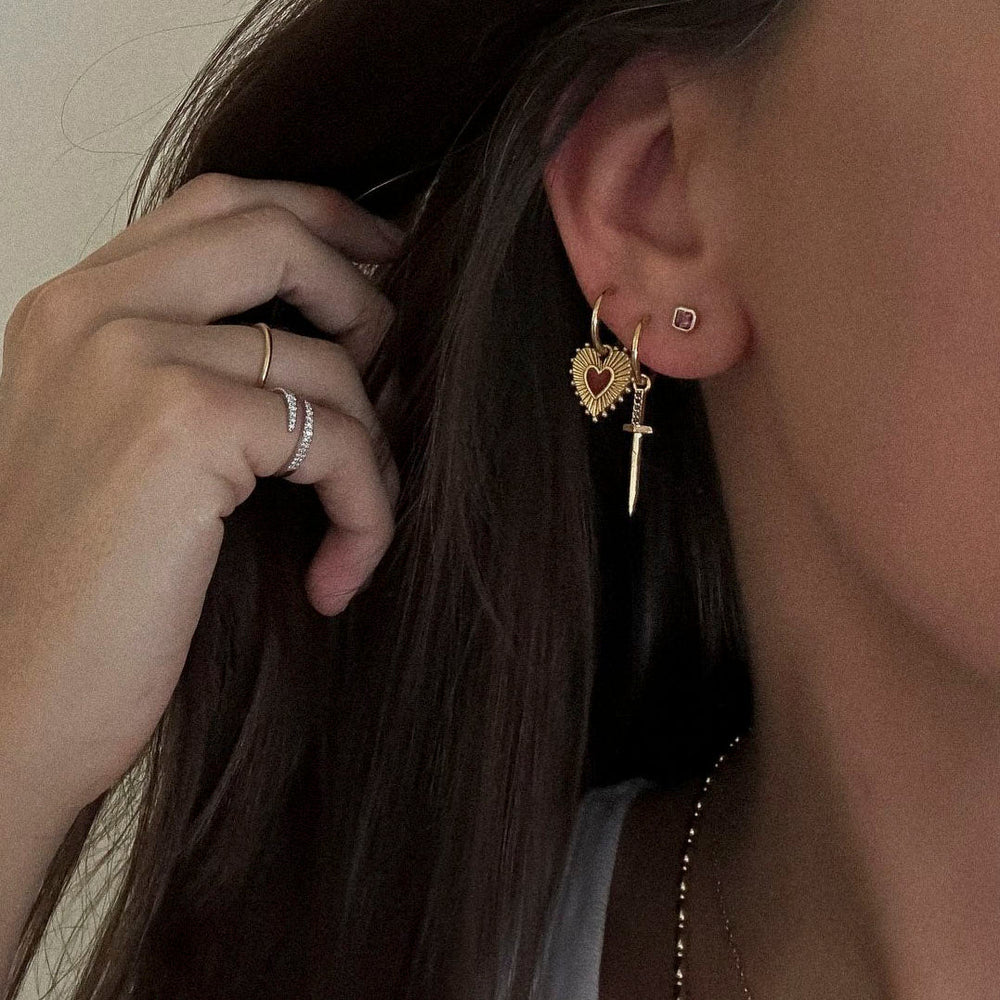 Petite Dahlia Asscher Studs by Ariel Gordon Jewelry - At Present Jewelry