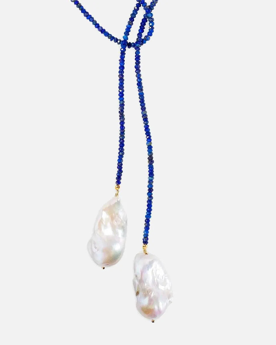 Lapis Classic Gemstone Lariat by Joie DiGiovanni - At Present Jewelry