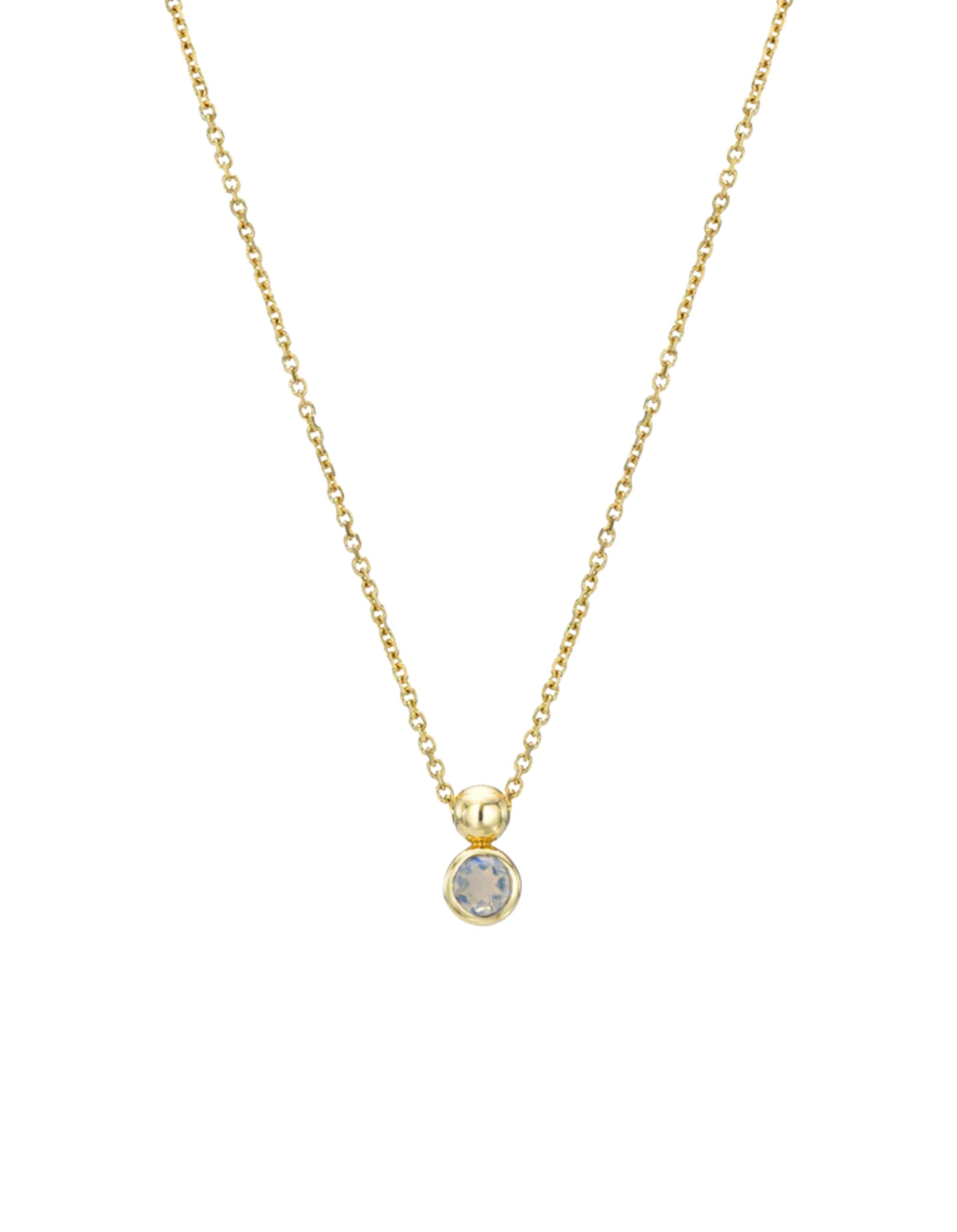 Solo Necklace, Birthstone by White/Space - At Present Jewelry