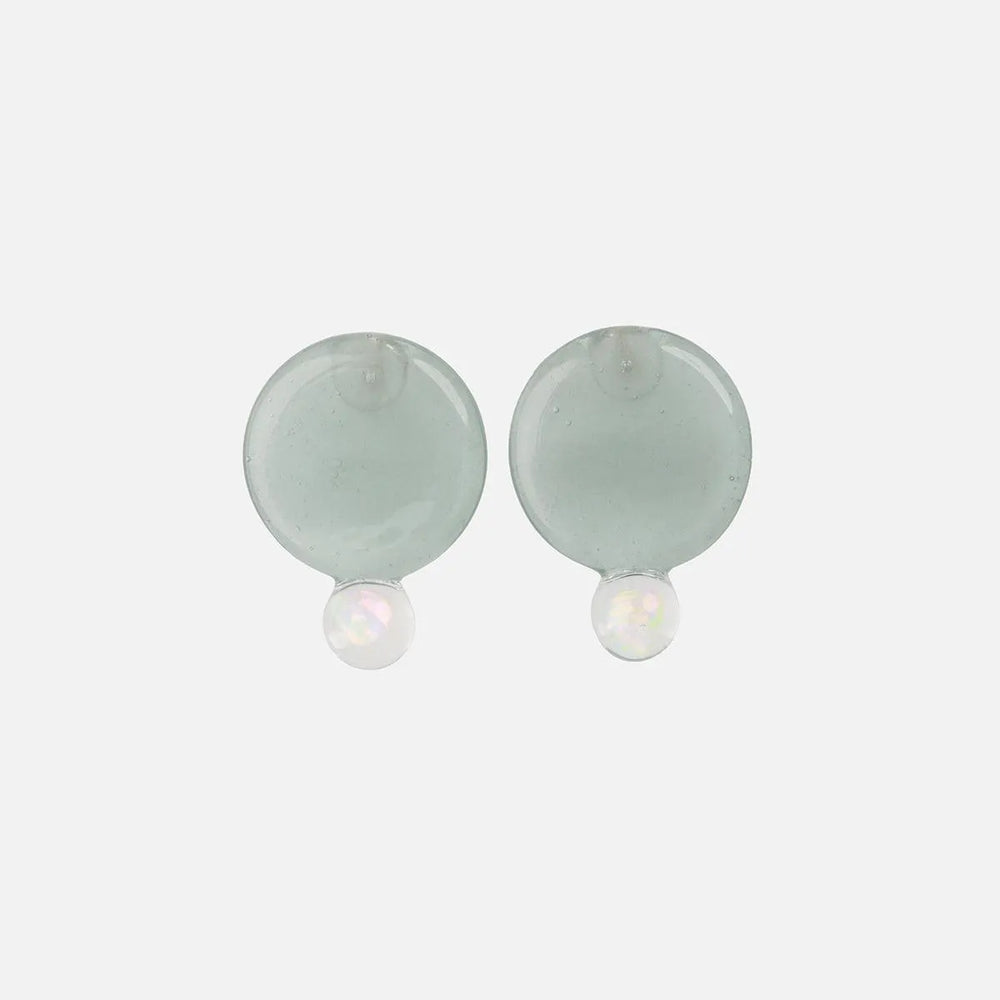 Gilson Opal Flat Sphere Earrings by KEANE - At Present Jewelry