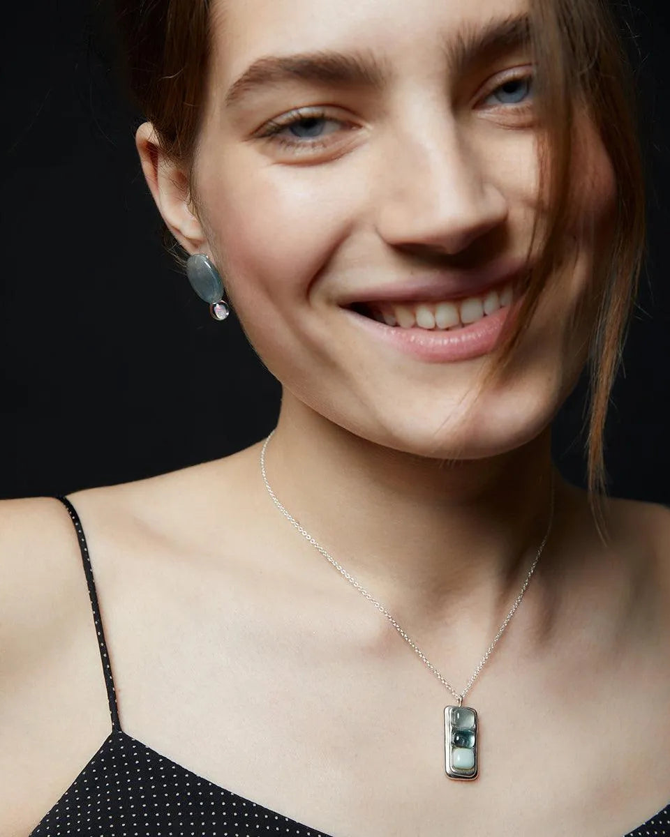 Gilson Opal Flat Sphere Earrings by KEANE - At Present Jewelry