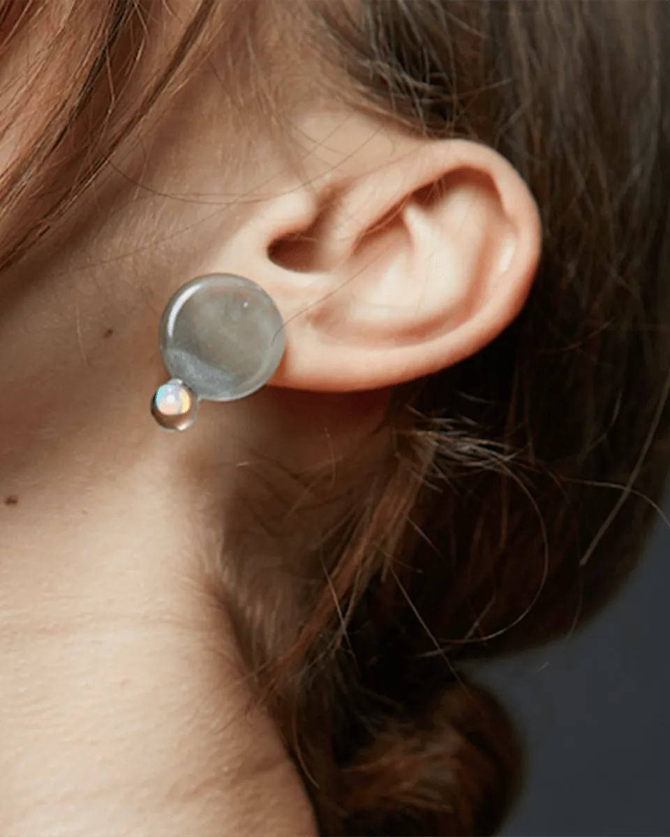 Gilson Opal Flat Sphere Earrings by KEANE - At Present Jewelry