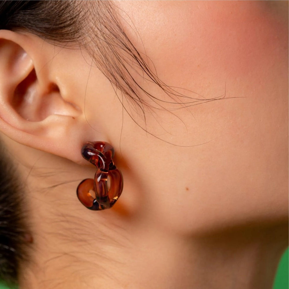 Ribbon Hoop Earrings by KEANE - At Present Jewelry